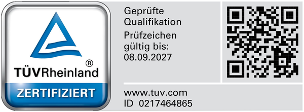 TÜV Rheinland — Geprüfte Qualifikation, ID 0217464865
